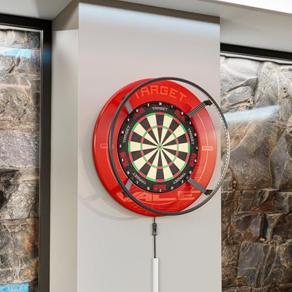 Target Darts Corona Vision Dartboard Lighting System, Black Frame | White LED Dart Board Surround Ring Light with Magnetic Feet | Shadow Eliminating Dartboard Light | Professional Darts Accessories