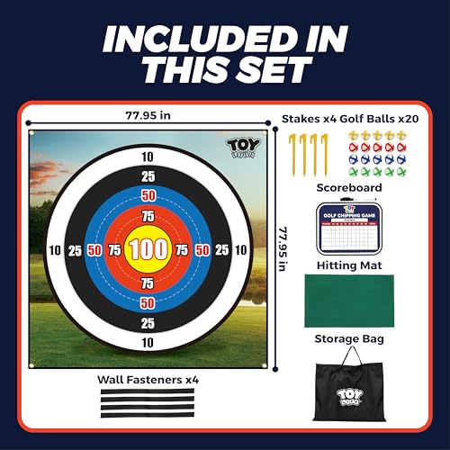 TOY Life Chipping Golf Practice Mats Golf Game Training Mat Indoor Outdoor Games for Adults Family Kids Outdoor Play Equipment Stick Chip Golf Set Backyard Game(Patented) - style: Dart Board Style