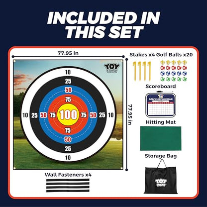 TOY Life Chipping Golf Practice Mats Golf Game Training Mat Indoor Outdoor Games for Adults Family Kids Outdoor Play Equipment Stick Chip Golf Set Backyard Game(Patented) - style: Dart Board Style