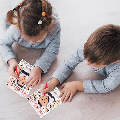 ArtCreativity Magnetic Face Doodle Board - 6 Pack - Magnetic Drawing Board for Kids - Create Different Hair and Beard Styles - Magnetic Travel Games - Retro Toys from The 90s - Easter Basket Stuffers - style: 6 Pack