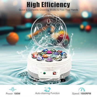 Pool Ball Cleaner Machine, 180W 110V Billiard Ball Cleaner Machine 16 Balls for 16 Billiard and Snooker Balls