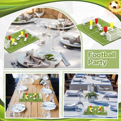 Simgoing 4 Set Soccer Football Centerpieces Table Decor Sports Party Decorations Pitch on The Table Game with 4 Flick Games Set Office Sports Party Favors(Soccer) - style: Soccer