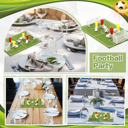 Simgoing 4 Set Soccer Football Centerpieces Table Decor Sports Party Decorations Pitch on The Table Game with 4 Flick Games Set Office Sports Party Favors(Soccer) - style: Soccer