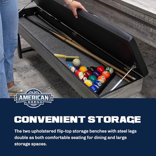 American Legend Billiard Table with Rustic Wood Finish - color: Grey