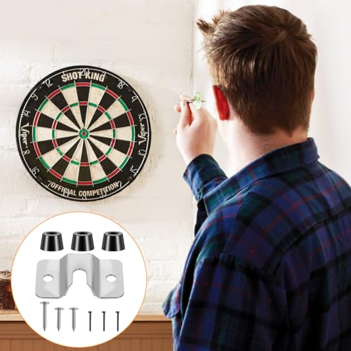2 Sets Portable Dartboard Mounting Bracket Kit, Dartboard Hanging Hardware with Screws Stabilizers for Wall Mounting Dartboards Bracket for Hanging Dartboards Accessories