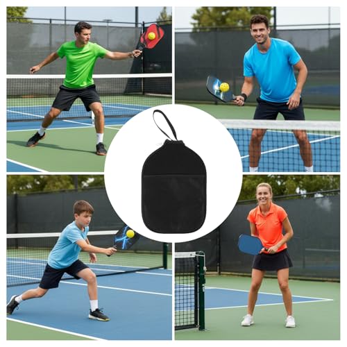 Pickleball Paddle Cover, Universal Size Neoprene Pickleball Paddle Case with Zipper and Mesh Pocket, Storage Bag Fits Most Standard Pickleball Racquets, 8.26 x 11.8 Inch