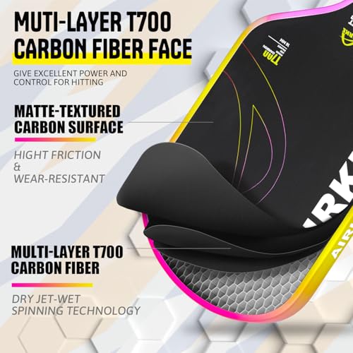 Pickleball Paddles - T700 Carbon Fiber Paddle with Honeycomb Core Pickleball Rackets - Lightweight Precision & Enhanced Shock Absorption for High SPI
