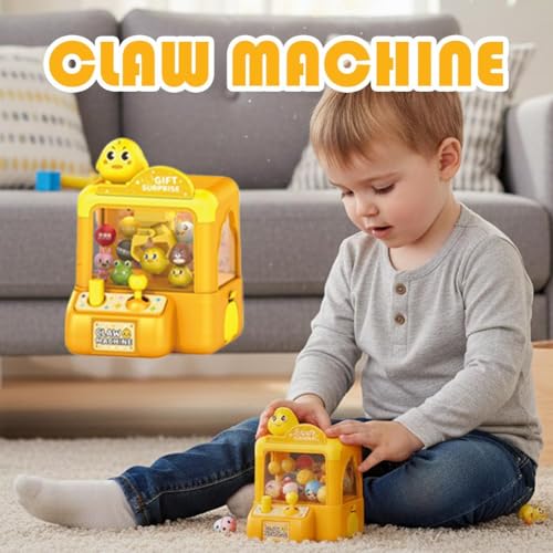 Claw Machine,Mini Animals Vending Machine Electronic Arcade Game, Cute Animal Theme Plush Home Small Game Fun Interactive Joystick Games for Girls Boys Ages 3-8 (Brown) - color: Brown, size: Bear