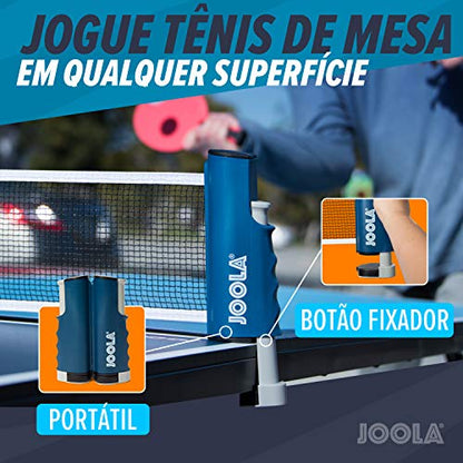 JOOLA Retractable Ping Pong Net for Any Table - Portable Table Tennis Net and Post Set Stretches 5.75' & Clamps Up to 2" Thick - Optional Racket and Ball Set, Games for Family - color: Net