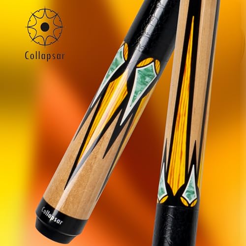 Collapsar CA Pool Stick with 1X1 Hard Case,58" Maple Professional Billiard Cue Stick,19-21 oz Pool Cue Set - color: CA003+Joint Protector+Hard Case, size: 21 ounce