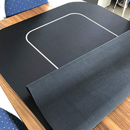 Yuanhe 70" x 35" Portable Rectangle Sure Stick Rubber Foam Poker Table Top Layout Poker Mat (Black) - color: Black