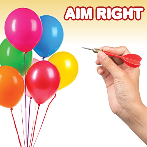 Gamie Dart Balloon Game for Kids, 144 Balloons and 11 Plastic Darts with Copper Tips, Outdoor Fun for Children and Adults, Birthday Party and Backyard