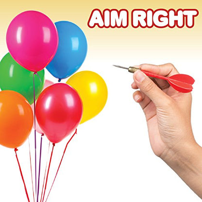 Gamie Dart Balloon Game for Kids, 144 Balloons and 11 Plastic Darts with Copper Tips, Outdoor Fun for Children and Adults, Birthday Party and Backyard