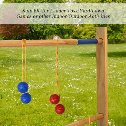 Ladder Ball Ladder Toss Balls Set Replacement Balls for Toss Match, Set of 6 with Storage Bag (Red & Blue) - color: Red & Blue