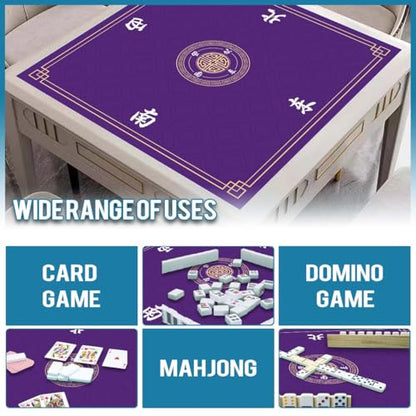 Mahjong Mat, Non-Slip Noise Reducing Game Mat, 31.5 Inch Mahjong Table Mat,Mahjong Mat with Cloth Bag and Carton Storage,Suitable for Mahjong, Dominoes, Solitaire and Other Games. (Purple) - color: Purple