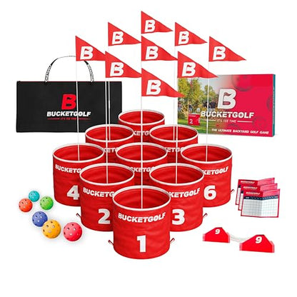 bucketgolf Game Pro The Original Ultimate Backyard Golf Game for Family, Adults and Kids - Portable 9 Hole Golf Course Play Outdoor, Lawn, Park, Beach, Yard - size: Without Clubs