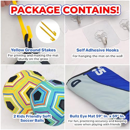 MHM's Ultimate Indoor Golf Chipping Game Mat - Premium Practice Mat - Ideal Golf Simulator for Home Use - style: Ultimate Soccer Bullseye