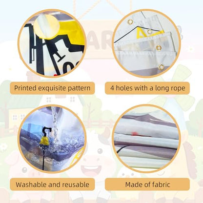 Farm Animals Toss Game Birthday Party Supplies Bean Bag Toss Game for Adults, Washable Heavy Duty Outdoor Indoor Throwing Theme Party Game Banner with 3 Bean Bags and 19.6ft String
