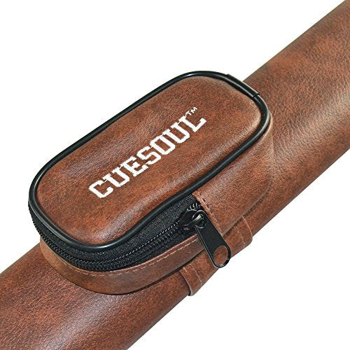 CUESOUL Soocoo Series 2x4/2x2 Hard Pool Cue Case -Holds 2 Cue Butt and 4 Cue Shafts,Four Color Available - color: 1x1-Brown