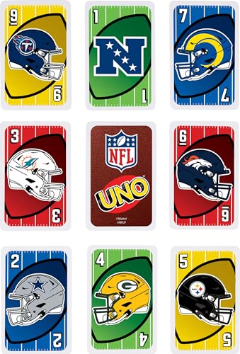 Mattel Games UNO NFL Card Game in Storage & Travel Tin for Kids, Adults & Family Night, Features Logos of All 32 NFL Teams & Special Rule (Amazon Exclusive) - style: UNO NFL