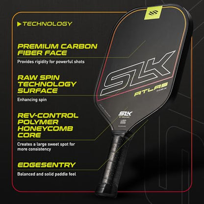 Selkirk Sport SLK Atlas Pickleball Paddle | Carbon Fiber Honeycomb - color: Red, size: Max (All-Around Paddle)