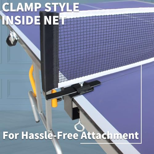Portable Midsize Table Tennis Set with 2 Paddles, Net, and 3 Balls - Easy Storage, Foldable Design, 96x48x30 Inches, Heavy Duty Aluminum Frame, Instant Setup
