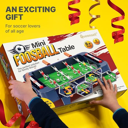 Mini Foosball Table for Kids and Adults – 21-Inch Mini Soccer Game, Mini Soccer Table Game for Family Game Nights