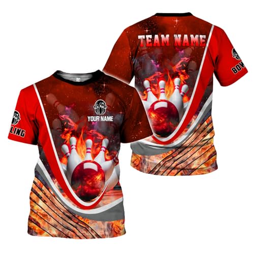 Rivelus Personalized Name Bowling Shirts for Men and Women 3D, Bowling Shirts for Team Bowling, Bowling Shirts Gift - color: Blm61