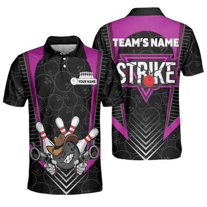 GABITA Personalized Bowling Jerseys for Men, Custom Bowling Shirts, Funny Bowling Shirts Gift for Bowler Team Player - color: A17