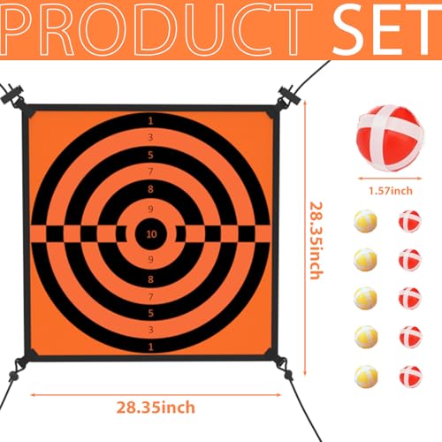 jumpfly Trampoline Games Target Board for Kids Trampoline Accessories with 10 Stick Balls - Indoor Outdoor Backyard Sport Fun Play Game for Kids