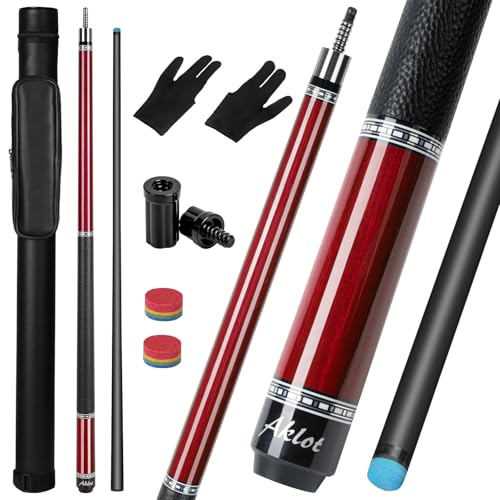 AKLOT Carbon Fiber Pool Cue Stick 58", Billiard Cue Sticks 19-19.5oz, Low Deflection Billiard Stick with 12.5mm Tip, Professional Carbon Fiber Pool Sticks for Adults - color: Vintage Shadow