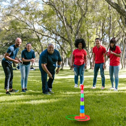 Ring Toss Game Set Colorful Plastic Sport 15" Kids 3+ and Adults