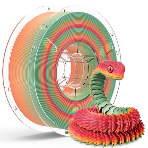 RAMBERY Matte Rainbow 3D Printing Filament Fast Color Change, Multi-Color PLA Filament for Most FDM 3D Printer, 1.75mm 1kg(2.2lbs), Matte Rainbow Jungle Color - color: B-matte Rainbow Jungle Color, size: 1kg