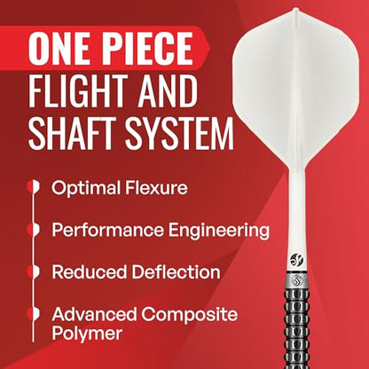 Shot! Darts Flight Deck One Piece Dart Flight and Shaft System, Reduced Deflections, Standard Shaped Flight (350 Micron) Available in Set of 3 - color: Red Blue White, size: Inbetween
