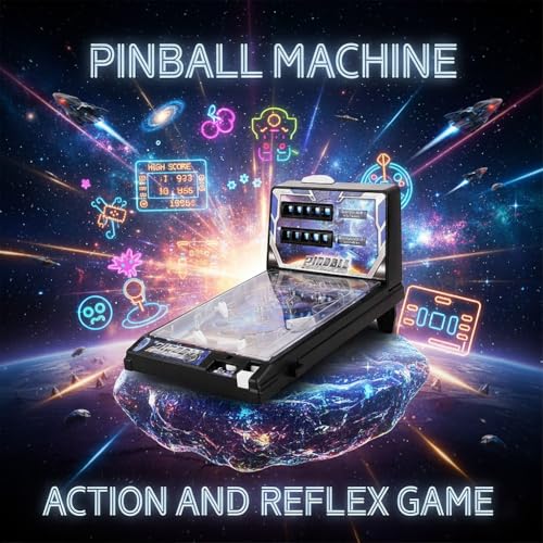 Electronic Arcade Pinball, Ball Shooting Desktop Game, Nostalgia Arcade Machine, Light and Sound Effects, Pinball Game for Kids & Adults Ages 6+
