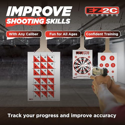 EZ2C Games Styles: Dartboard - Sink The Boats - Tic-Tac-Toe - Reducing Circles - Paper Targets for Shooting Range 11"x17" Fun Gun Range Targets for Shooting USA Made Gun Gifts - color: 4 Style Bundle, style: 40
