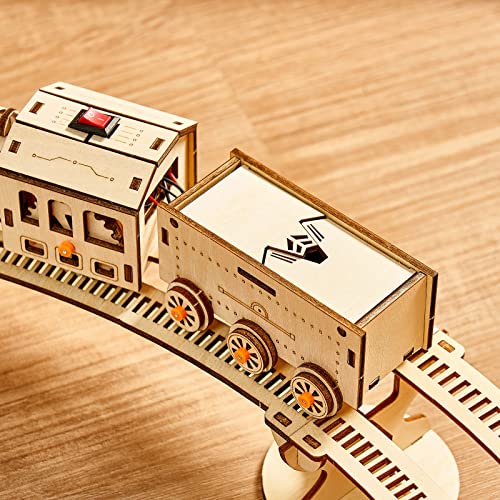 3D Wooden Puzzles Little Truck Train Model Kits Includes Engine & Track, Brainteaser and Puzzle for Christmas/Birthday,Gifts for Adults and Teens to Build Combination - style: Train