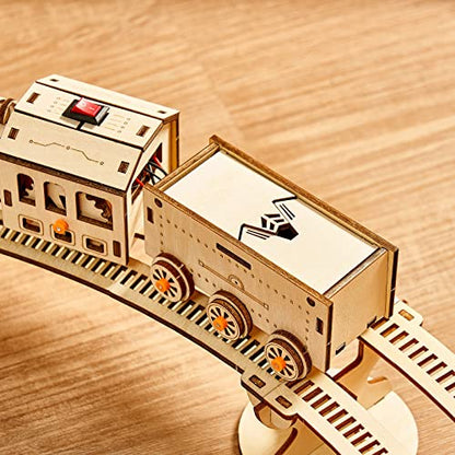 3D Wooden Puzzles Little Truck Train Model Kits Includes Engine & Track, Brainteaser and Puzzle for Christmas/Birthday,Gifts for Adults and Teens to Build Combination - style: Train