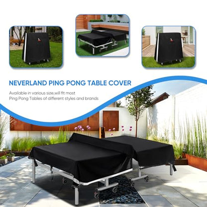 Ping Pong Table Cover Outdoor Waterproof,Table Tennis Cover Indoor & Outdoor Fits Universal 9x5 FT Tables Folding & Flat Tables with Paddles Organize Bag,600D Oxford Fabric