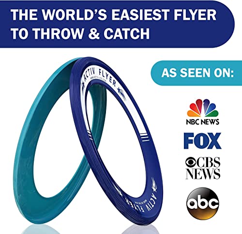 Activ Life Kid’s Flying Rings (2 Pack) They Fly Straight & Don’t Hurt, 80% Lighter Than Standard Rings - Replace Screen Time with Healthy Family Fun - Get Outside & Play - color: Navy/Teal