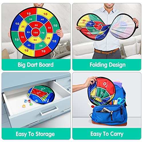 Kids Dart Board Game Set-29 inchs, Board Games with 16 Stick Balls, Summer Indoor Outdoor Toys Games for Kids Ages 4-8, Birthday Party Games Yard Toys for Kids Ages 3 4 5 6 7 8 9 10 11 - style: Dart Board