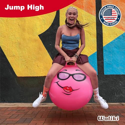 WALIKI Hippity Hop Ball for Adults Races | 29" Pink Hopper | Jumping Ball | Perfect Outdoor Game for Family Fun - size: Ages 13-101 (29")