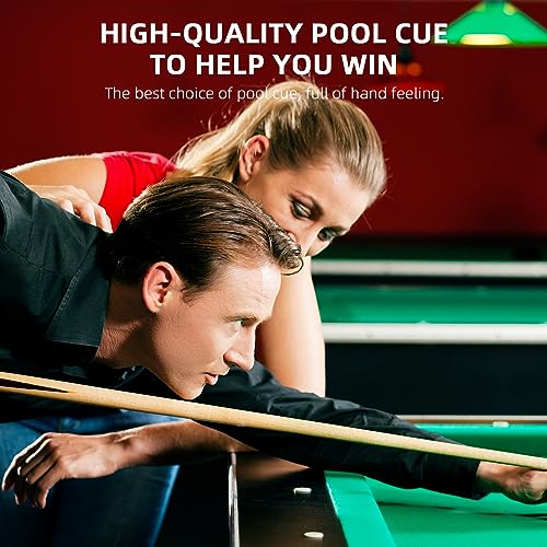 2-Piece Pool Cue Stick – 36″/42″/48″/58″ Wooden Billiard Cues, Standard & Heavy Options, 13mm Tip, Set of 2 or 4 – Beginner & Family Friendly - size: 42" set of 4