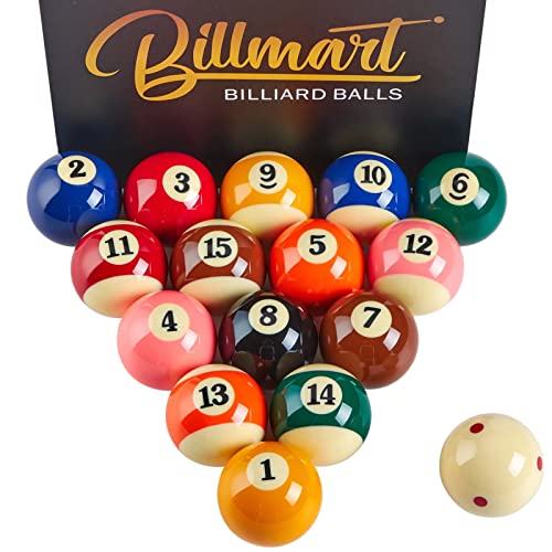 Billmart Premium Billiard Balls Pool Table Accessories 2-1/4" Regulation Size 16 Pool Balls Billiard Set | Premium - color: Tournament TV