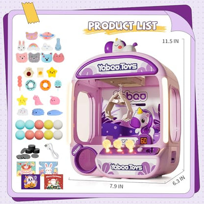 ORANGE OCEAN Large Claw Machine for Kids,Unicorns Toys Claw Machine for Girls,Mini Arcade Game with Prizes Toys,Kids Vending Machine Age 6-8 8-10,Christmas Party Birthday Gift for Girls Boys - style: Unicorns