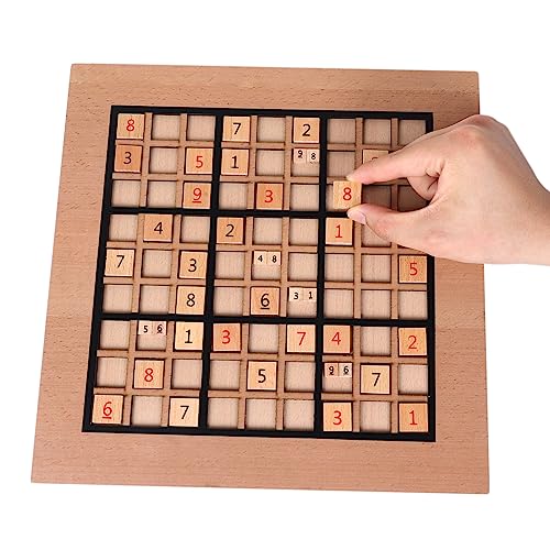 GOTHINK Wooden Sudoku Puzzle Set, Challenge Your Mind with 11.6 Inch Sudoku Board Game, Includes 90 Large Number & Thinking Tiles, 2 Drawers for Storage, for All Ages - style: Sudoku Puzzle Game