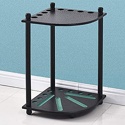 Billiard Stick Stand Pool Cue Holder Solid Wood Billiard Stick Stand Floor Stand Cue Rack Rack Holds 8 Cues Billiard Cue Stand and Set of Pool Balls Free Standing