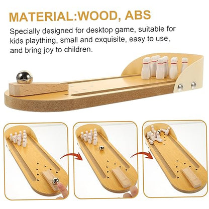 1Set Mini Bowling Game Interactive Desktop Game for Seniors Fun Indoor Activity to Prevent and Enhance Learning for Adults
