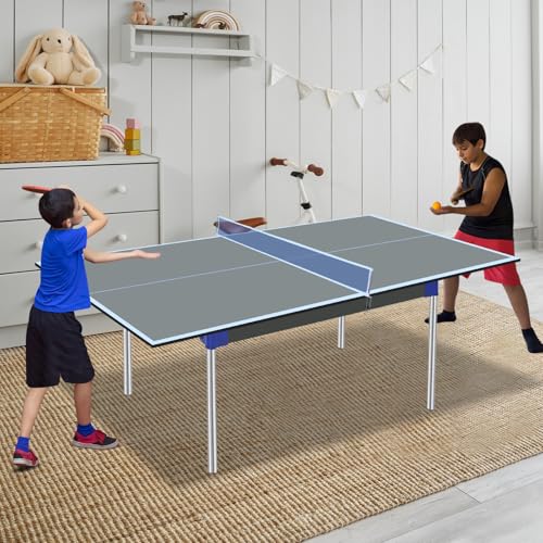 6 * 3ft Ping Pong Conversion Top, Ping Pong Table Conversion Tops, Foldable Portable Table Tennis Table Top, Table Tennis Conversion Top for Home Office, Ping Pong Top for Pool Table, Grey Mid-Size