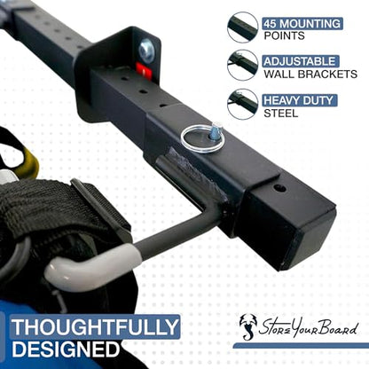 StoreYourBoard BLAT 4 Golf Bag Wall Mount | Home & Garage Storage Hooks | Golf Bag Holder | Heavy-Duty Wall Mount Organizer for Golf Bags & Accessories - style: 4 Bags